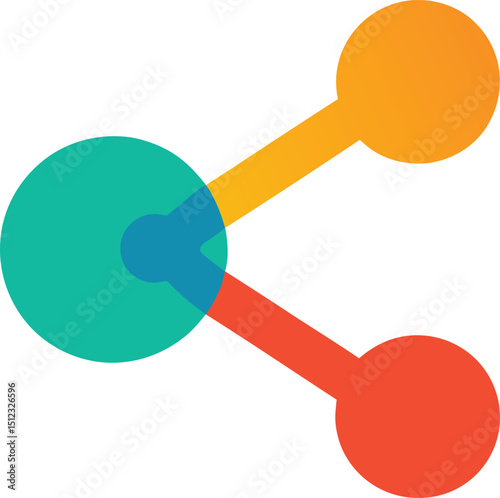 Minimal Colored Flat Share Vector Illustration for Online Distribution