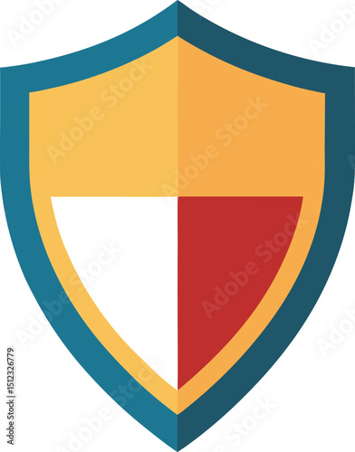 Free Download Minimal Colored Flat Shield Vector Illustration for Cybersecurity Protection - GFXLoad