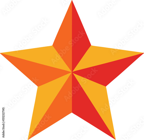 Minimal Colored Flat Star Vector Illustration for Quality Review