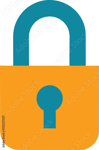 Colored Unlock Icon Minimal Flat Vector Art for System Freedom