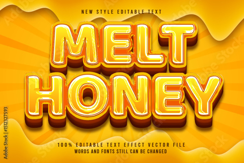 editable text effect Melt honey Cartoon style