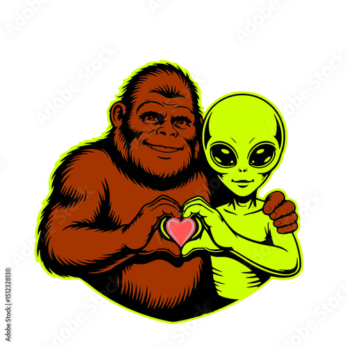 Friends across the universe bigfoot and alien