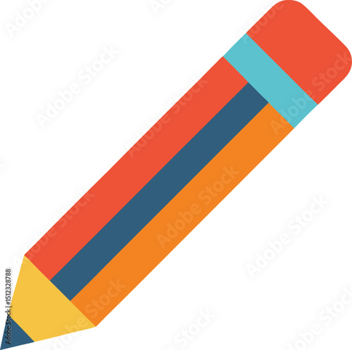 Edit Pencil Icon Minimal Colored Flat Vector Illustration for Content Creation