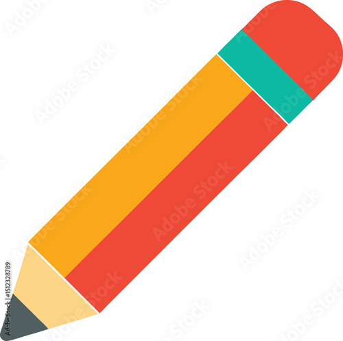 Minimal Colored Flat Edit Pencil Vector Illustration for Document Editing