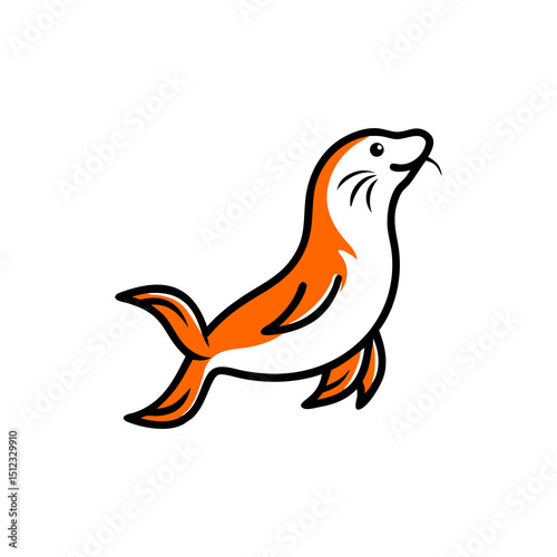 Stylized Sea Lion Illustration