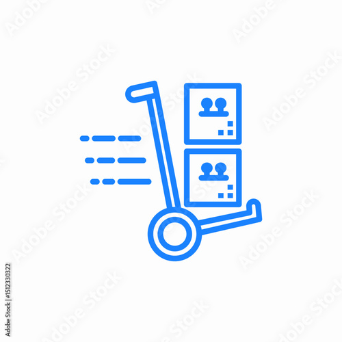 luggage cart icon sign vector