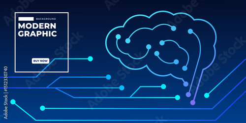 AI Brain Neural Network Technology, Data, Innovation, Connections Background