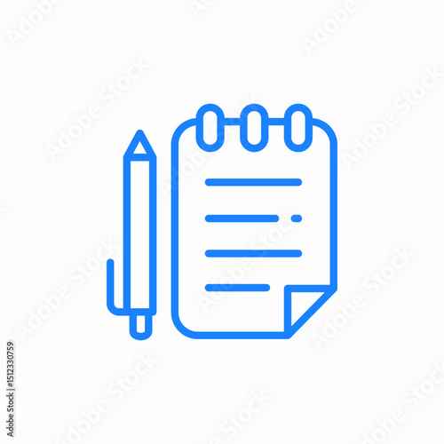 notepad pencil icon sign vector