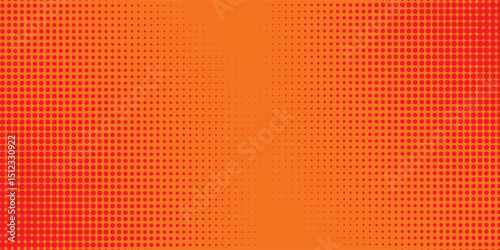 Dots halftone orange color pattern gradient texture with technology digital background. Dots pop art comics with summer background modern  art