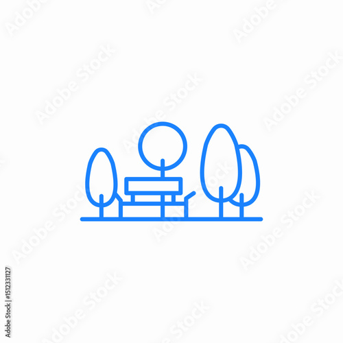 park bench icon sign vector