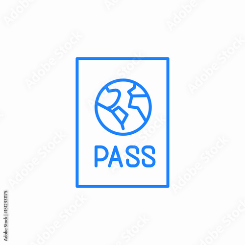 passport document icon sign vector