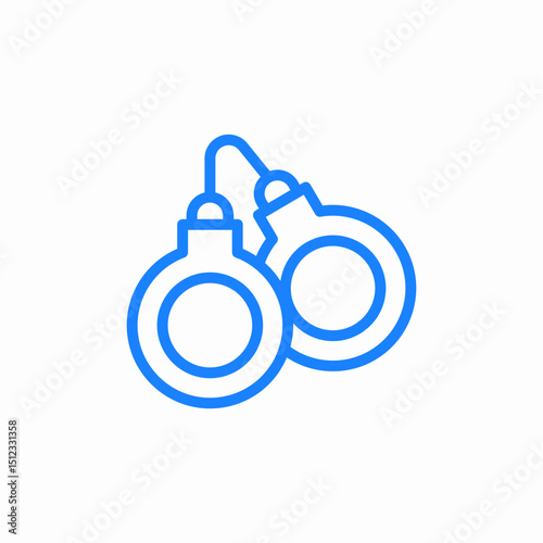 police cuffs icon sign vector
