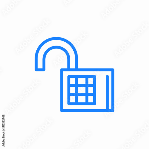 unlocked padlock icon sign vector