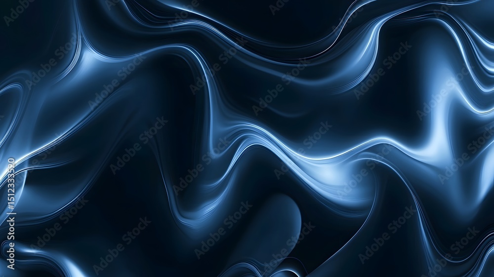 Fototapeta premium Abstract Blue Swirling Liquid Wave Background