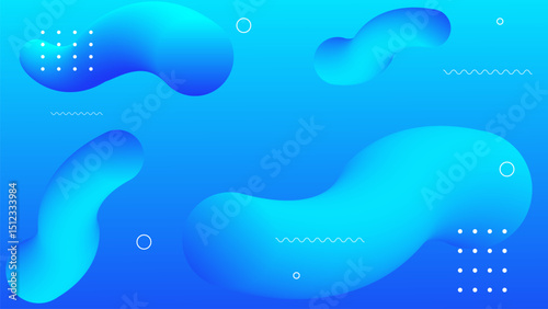 Abstract Blue Gradient Fluid Shapes Background Design