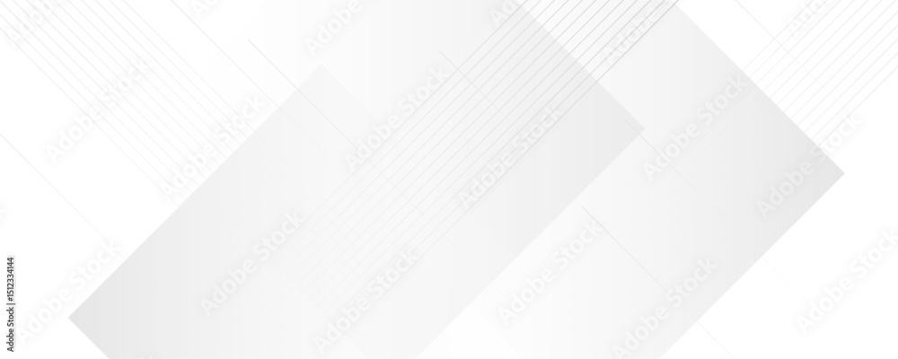 Fototapeta premium Abstract white and gray color geometric shape and lines seamless pattern transparent background design.