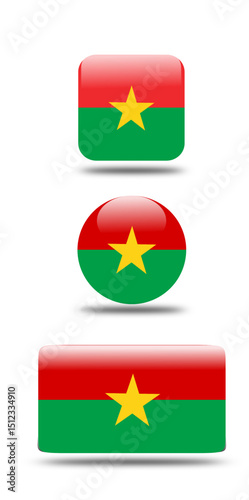 Free Download  set 3d look Flag of burkina faso - GFXLoad