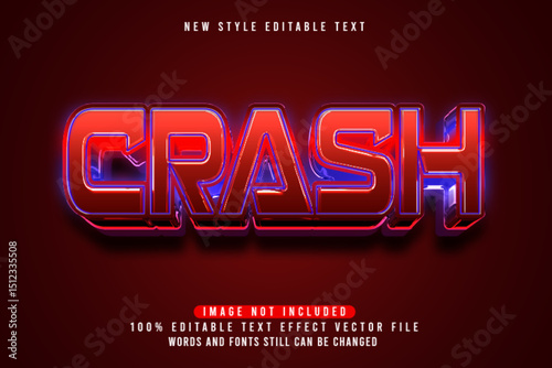 editable text effect Crush modern neon style
