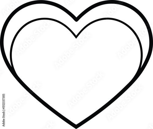 Line Art Heart Vector Illustration Design for Emotional Connection and Affection