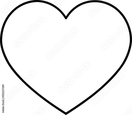 Heart Icon Line Art Vector Illustration for Love Health and Wellness Concepts