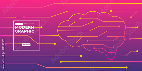 AI Brain Neural Network Technology, Data, Innovation, Connections Background