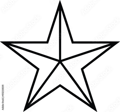 Star Icon Line Art Vector Illustration for Rating Systems and Favorite Selections