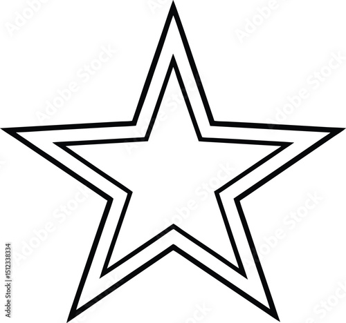 Vector Illustration of Star Line Art for Popular Choices and Achievement Awards