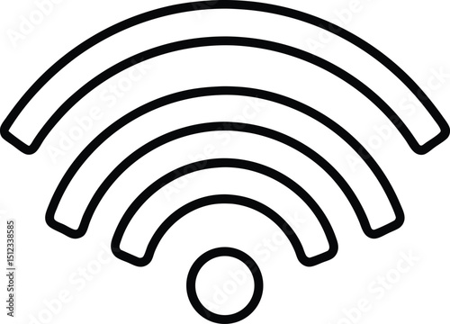 Wifi Icon Line Art Vector Illustration for Wireless Connectivity and Internet Access