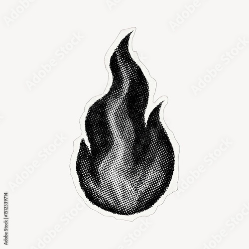 Vintage flame illustration design.