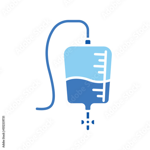 Catheter color flat icon for digital and print projects.PFAS product