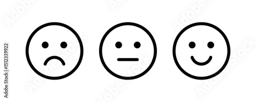 Rating emoji icons. Feedback emoticons