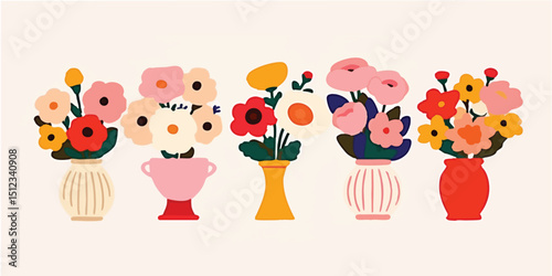 Colorful flower bouquets in...