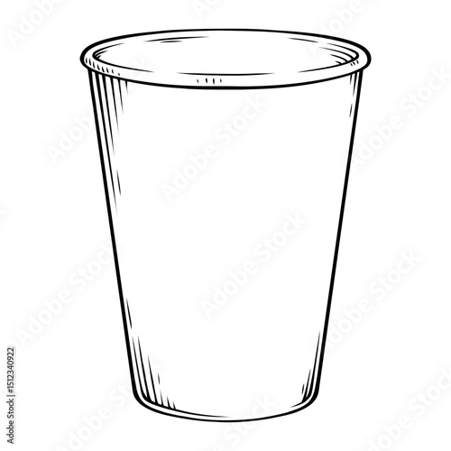 coffee cup line art hand drawn illustration