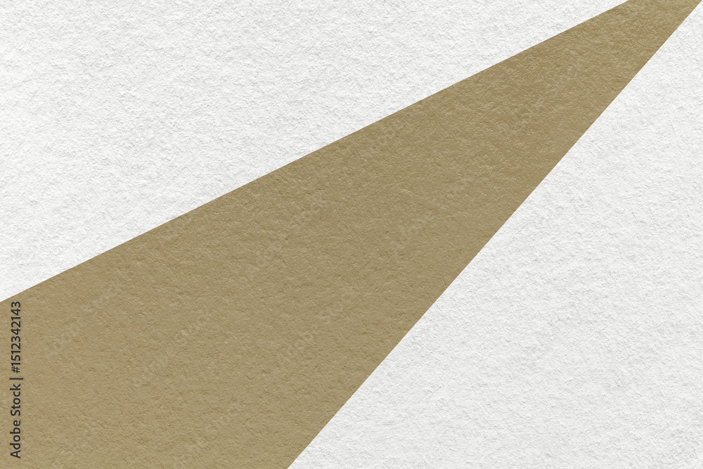 Fototapeta premium Abstract old geometric white paper background with brown rays, macro texture for banner, template, presentation