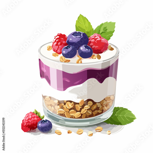 Layered Yogurt Parfait with Berries and Granola