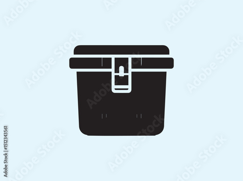 Black Outline of a Sealed Food Container
