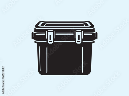Food Storage Container Silhouette, Solid Black Icon