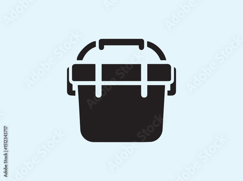 Black Silhouette of a Plastic Food Storage Box