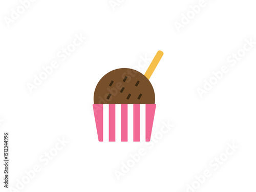 カップアイス（チョコチップチョコ）のアイコンのイラスト