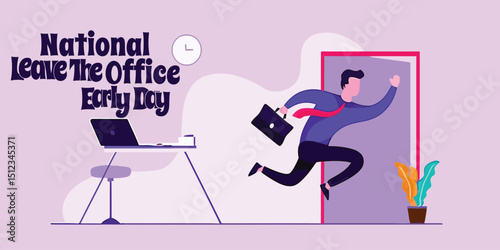 National leave the office early day illustration