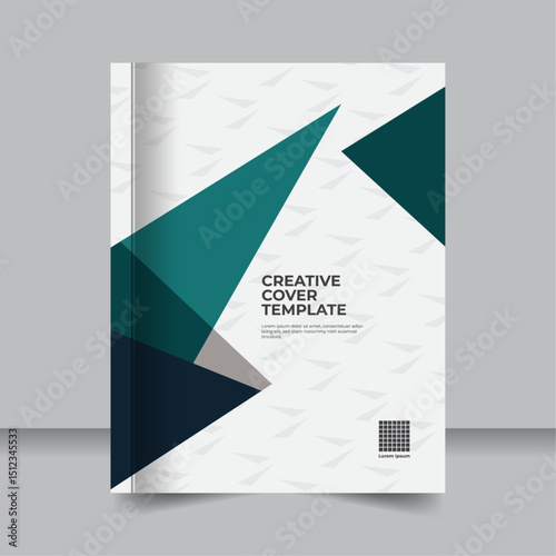 Eye-Catching Business Cover with Modern Geometric Elements, Professional Business Book Cover Layout Editable Template
