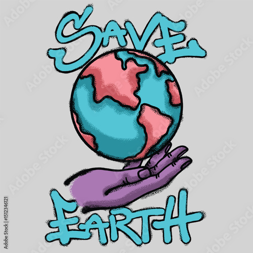 Save Earth Urban Streetwear t shirt design