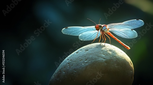Stunning Dragonfly on Rock Macro Photography