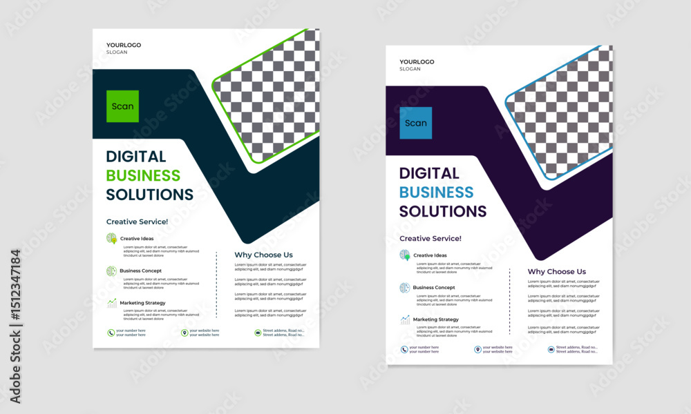 Obraz premium New digital modern corporate professional Flyer design set template