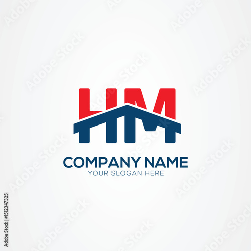 HM or MH Creative Modern Letters Logo Design Element
