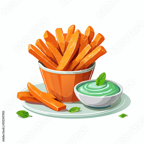 Sweet Potato Fries with Green Dip
