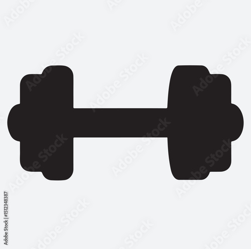dumbbell icon silhouette vector art illustration, dumbbell isolated on white background