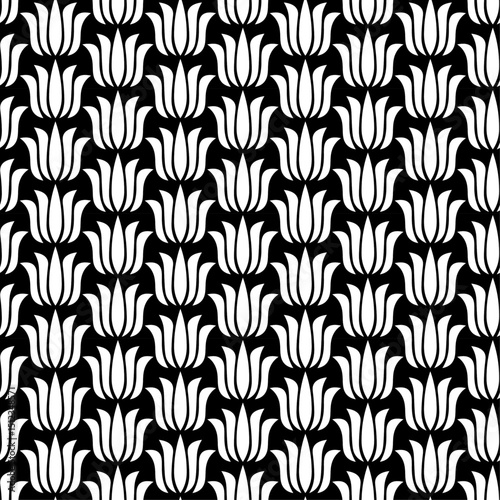 Geometric floral botanical decorative seamless texture for fabric, print, textile, stationery, clothing and wallpaper. Elegant vector background.