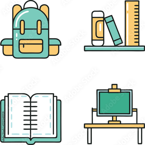 home appliances icons set