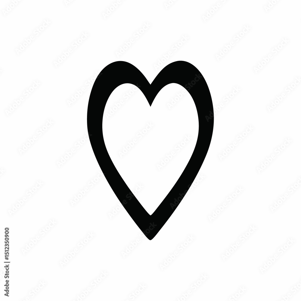 Fototapeta premium Black heart isolated on white background